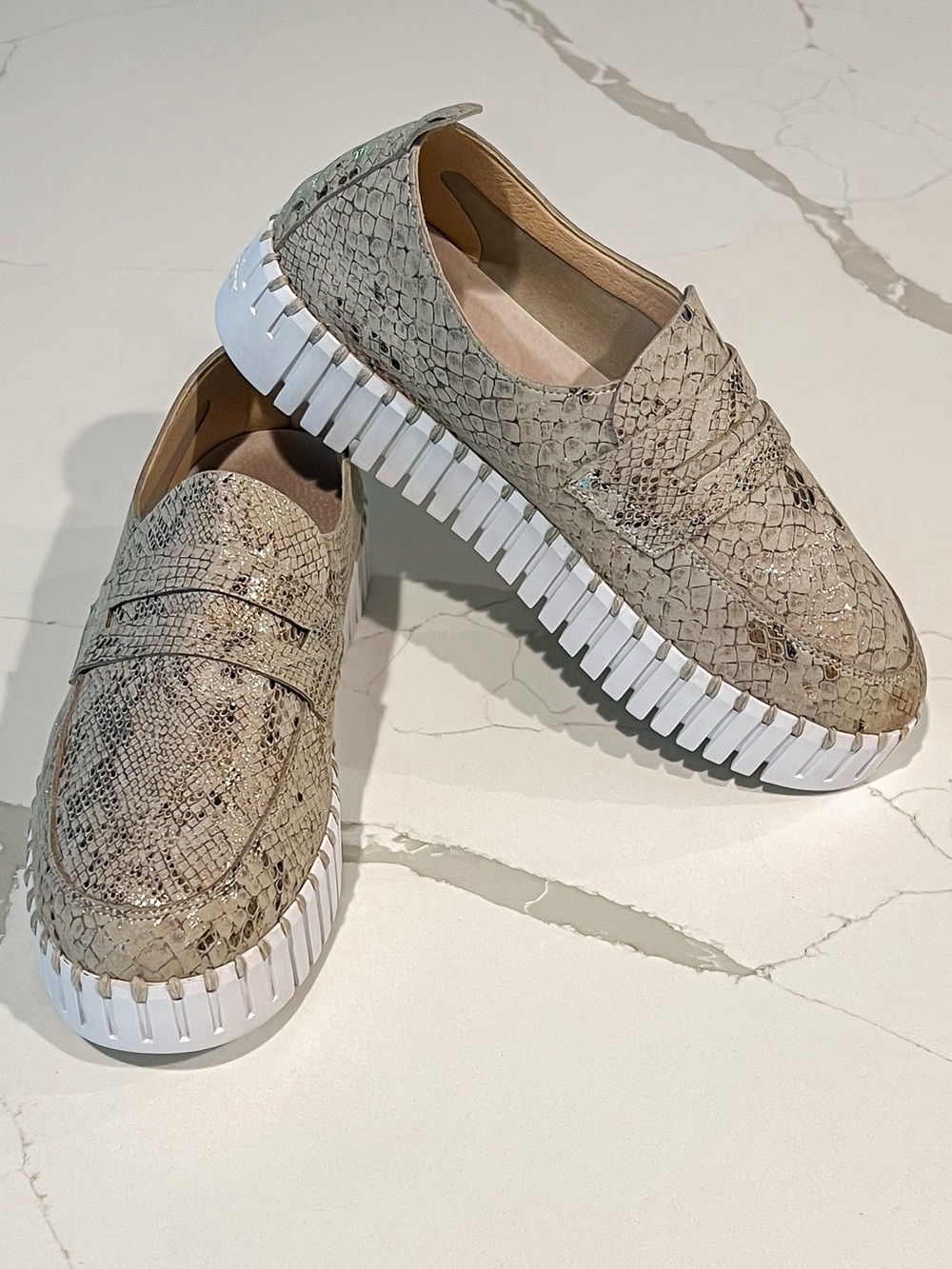 Ilse Jacobsen Tulip Wheat Snake Print Platform Slip On Sneaker EU 40 US 9.5 10